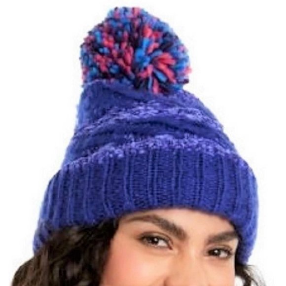 INC Chenille Striped Multi-Pom Beanie (444) - Picture 2 of 5